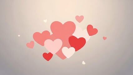 Floating hearts in soft light