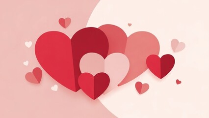 Colorful hearts in gradient