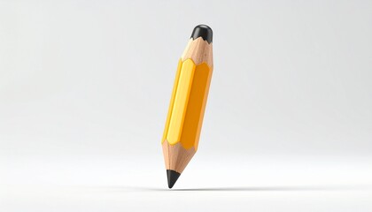 “Digitally rendered pencil with two sharpened ends graphite tip one side orange tip other side suspended white background”