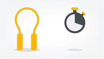 Jump Rope Workout Timer Icon Set