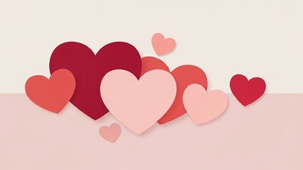 Colorful hearts floating in air