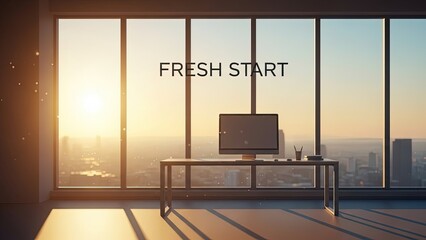 Modern office sunrise