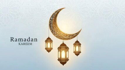 Celebrating ramadan kareem with illuminated lanterns
