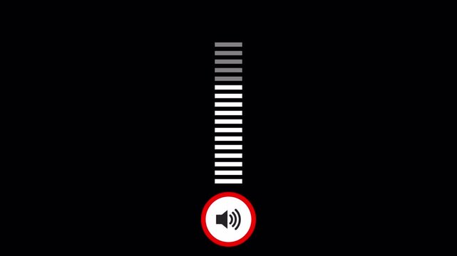speaker volume animation volume up and down motion graphic audio speaker level animation volume control animation speaker sound waves animation in transparent background in 4K animation 