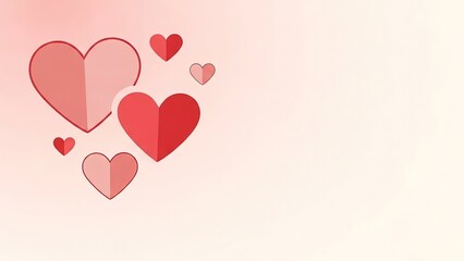 Floating hearts in soft pink