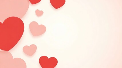 Floating hearts in soft light