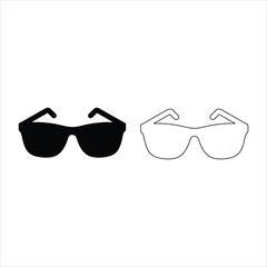 Smart sunglasses silhouette vector art, icon and graphics illustration. hand drawn black sunglasses vector illustration . hipster style element design concept