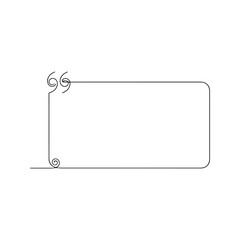 Continuous line drawing of quote box frame, minimalist vector illustration of blank speech bubble template with quotation marks
