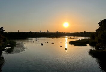 sunset over the river
