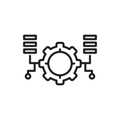 Obraz premium Gear connected to databases with circuit connections, suitable for tech concepts in presentations, websites, or blog posts on data management.