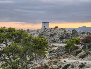 Tranquil landscape capturing natural limestone formations