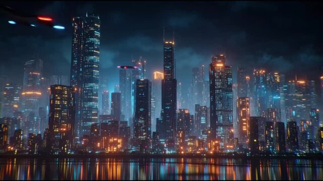 Futuristic City Skyline Timelapse