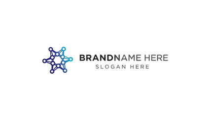 Corporate Logo Template with Molecular Structure.
