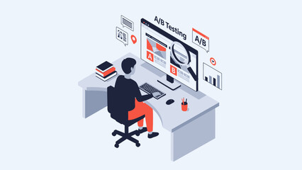 Man Working on Computer with AI Tools.