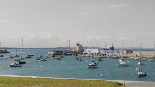 A Calm Harbour with Yachts Mooring in Howth, Ireland