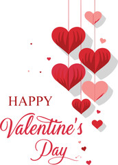 happy valentine day text sign.valentine concept. stylish ribbon
