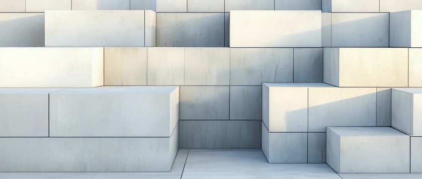 Modern Architectural Concrete Blocks Geometric Design Abstract Background Texture