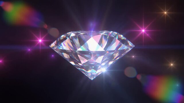 Radiant floral diamond spinning gracefully with petal facets reflecting dynamic light and luxury elegance brilliance
