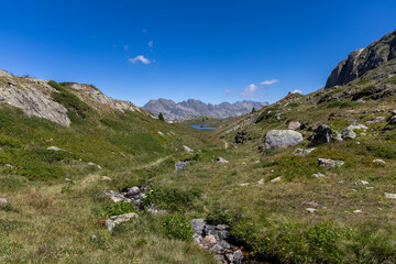 Alpine mountain landscape in the Grandes Rousses massif, French Alps