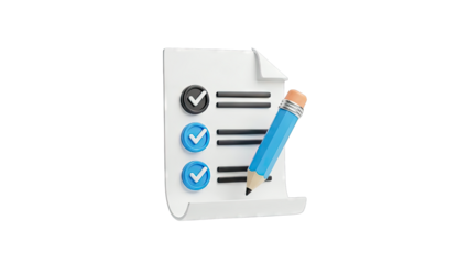 Checklist with Pencil: Completing Tasks Concept