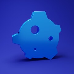 Blue Asteroid icon isolated on blue background. Minimalism concept. 3D render illustration © vector_v
