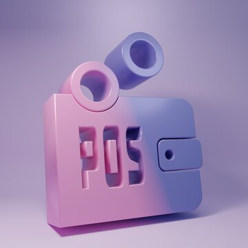 Purple Proof of stake icon isolated on purple background. Cryptocurrency economy and finance collection. Minimalism concept. 3D render illustration