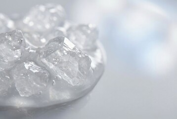 Crystal Clear Ice on Reflective Surface