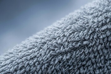 Close-up of Soft Gray Knit Fabric Texture