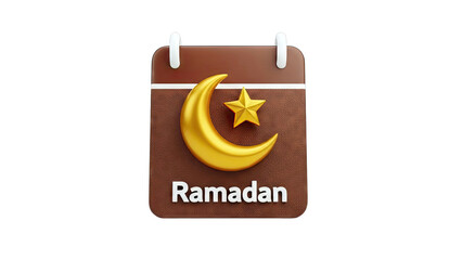 Ramadan Calendar with Crescent Moon and Star Icon
