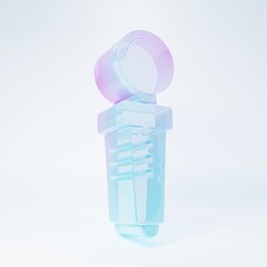 Frosted glass Joystick for arcade machine icon isolated on white background. Joystick gamepad. Minimalism concept. 3D render illustration © Oksana