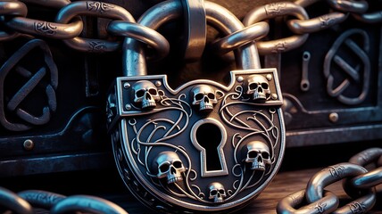 old lock on a wooden door