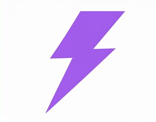 Flat vector icon of a violet lightning bolt on white