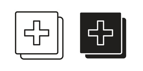 Fototapeta premium Add apps icons. glyph icon vector on white background. Flat and line vector