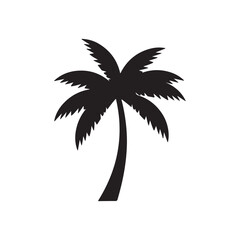 Obraz premium Palm tree silhouette icon vector flat design