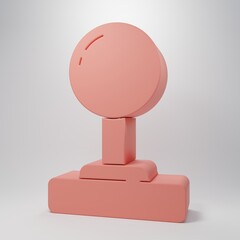 Pink Joystick for arcade machine icon isolated on pink background. Joystick gamepad. Minimalism concept. 3D render illustration © Vadim