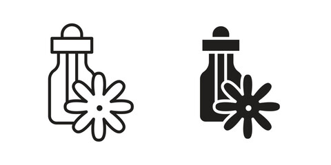 Bach flowers icons. glyph icon vector on white background. Flat and line vector