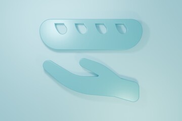 Fototapeta premium Blue Donation food icon isolated on blue background. Minimalism concept. 3D render illustration