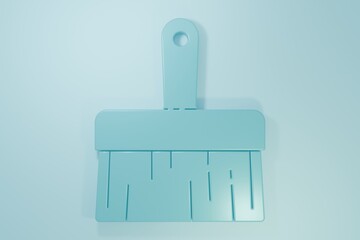 Fototapeta premium Blue Paint brush icon isolated on blue background. Minimalism concept. 3D render illustration