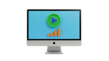 Computer Monitor Showing Video Playback and Statistics