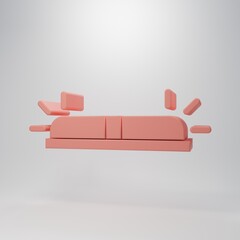 Pink Flasher siren icon isolated on pink background. Emergency flashing siren. Minimalism concept. 3D render illustration