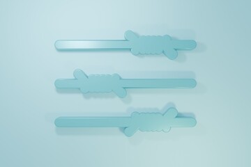 Blue Barbed wire icon isolated on blue background. Minimalism concept. 3D render illustration