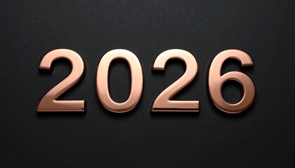 2026 Gold Numbers on Black Background.