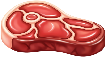 Raw cut meat with visible muscle structure and fat layers