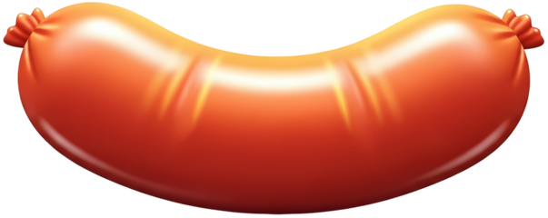 Appetizing sausage on transparent background for culinary designs