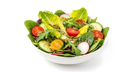 A vibrant and healthy salad with colorful fresh ingredients in a bowl. It&rsquo;s a delicious and nutritious meal