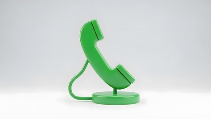 A vintage green telephone handset on its base, off the hook, suggesting an incoming call or a message awaiting attention. The classic design embodies the era of communication.