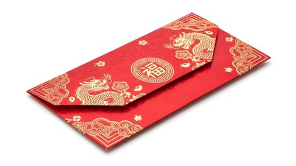 A beautifully designed red envelope, traditionally used for gifting money during festive occasions