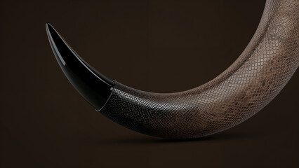 Biomorphic Horn or Claw Shaped Object, Organic 3D Form over Solid Background