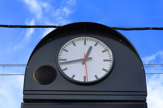 Large clock. Shows the time. Outdoor. V&auml;rmland, Sweden.