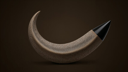 Biomorphic Horn or Claw Shaped Object, Organic 3D Form over Solid Background